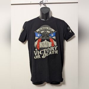 Men's Grunt Style Victory Or Death Patriotic Black T-shirt Size Medium